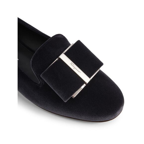 Salvatore Ferragamo Sarno Velvet Bow Flower Heel Loafers sz. 6B - Picture 3 of 12